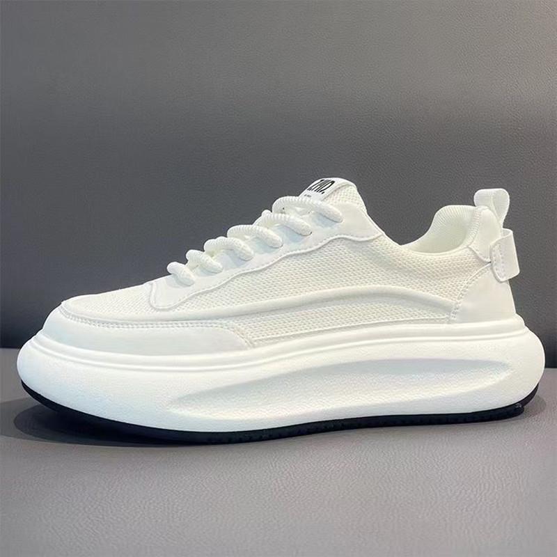 Men's shoes 2025 new mesh breathable little white shoes trendy versatile low-top shoes thick-soled heightening shoes comfortable casual shoes