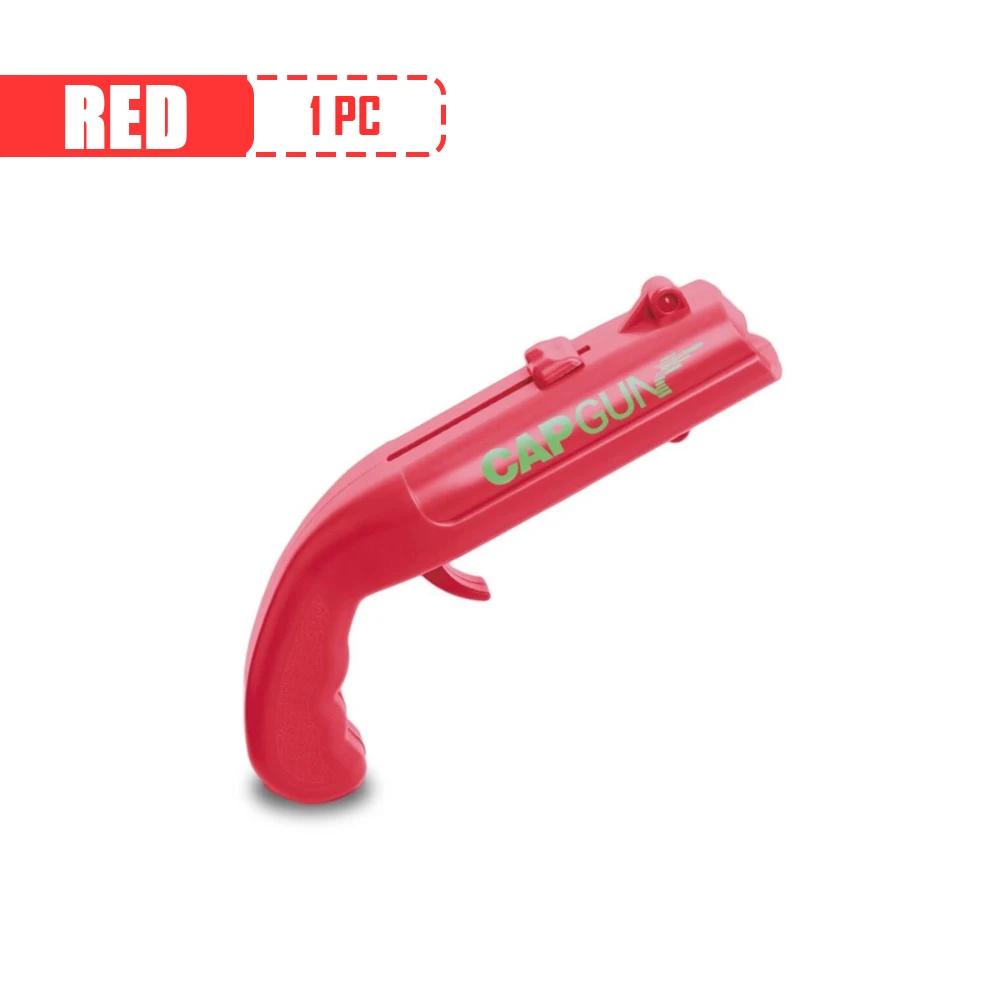Portable Cap Gun Creative Flying Cap Launcher Beer Opener Bar Tools Beverage Opener Shaped Cap Opener Red Grey