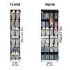 12/24 Grid Hanging Shoe Rack with Hooks Over the Door Shoe Organzier for Nursery Bedroom