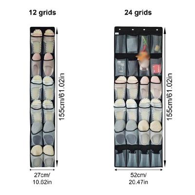12/24 Grid Hanging Shoe Rack with Hooks Over the Door Shoe Organzier for Nursery Bedroom