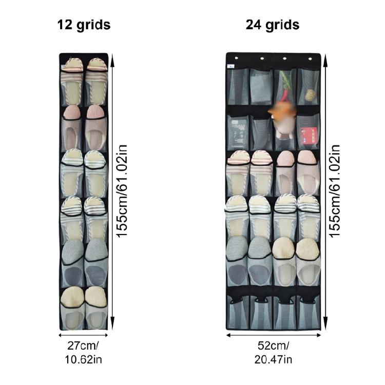 12/24 Grid Hanging Shoe Rack with Hooks Over the Door Shoe Organzier for Nursery Bedroom