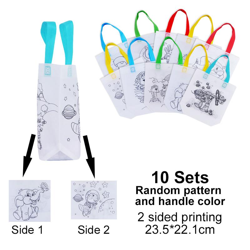 DIY Graffiti Bags Coloring Marker Painting Non-Woven Gift Bags For Kids Birthday Party Favor Piñata Filler Party Supplies
