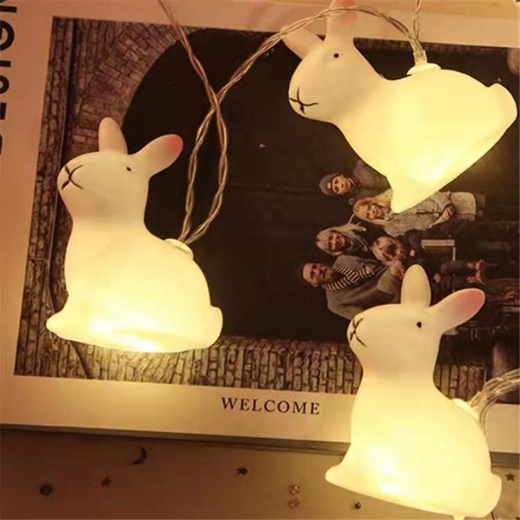 Cross-border LED Easter String Lights with Painted Eggs, Chickens & Rabbits - Indoor Decoration