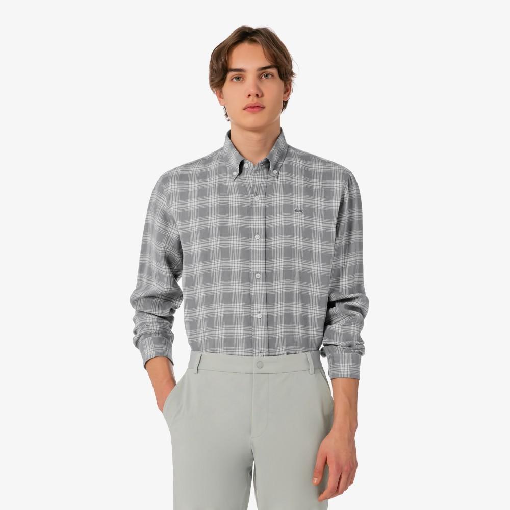 Lacoste Men's Linen Big Check Shirt CH739E-56G5HI