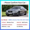 Para BMW Série 2 F22 218i 2015~2024 Viseira de janela de carro Toldo Abrigo Ventilação lateral Fumaça Sol Chuva Defletor Acessórios externos