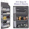 Over the Door Shoe Storage Organizer Hanging Fits 12 Pairs Shoes with 6 Mesh Pockets 6 Deep Large Pockets 50lbs Weight Capacity Behind the Door Shoe