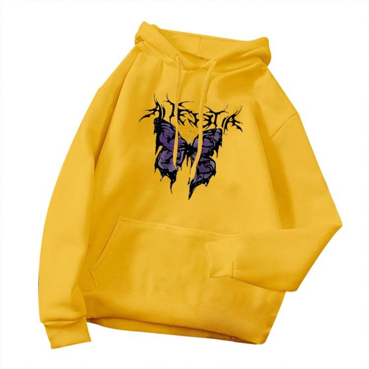 Women's Fashion Casual Printed Hooded Sweatshirt Long Sleeve Tops