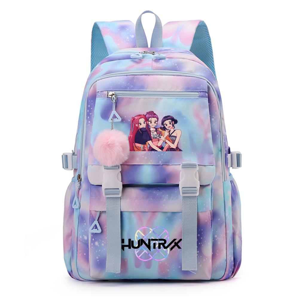 Cartoon Anime K-Pop Demon Hunters Printed Backpack Schoolbag for Teenager Student Girl Boy Bookbag Large Capacity Waterproof Travel Bag Gift
