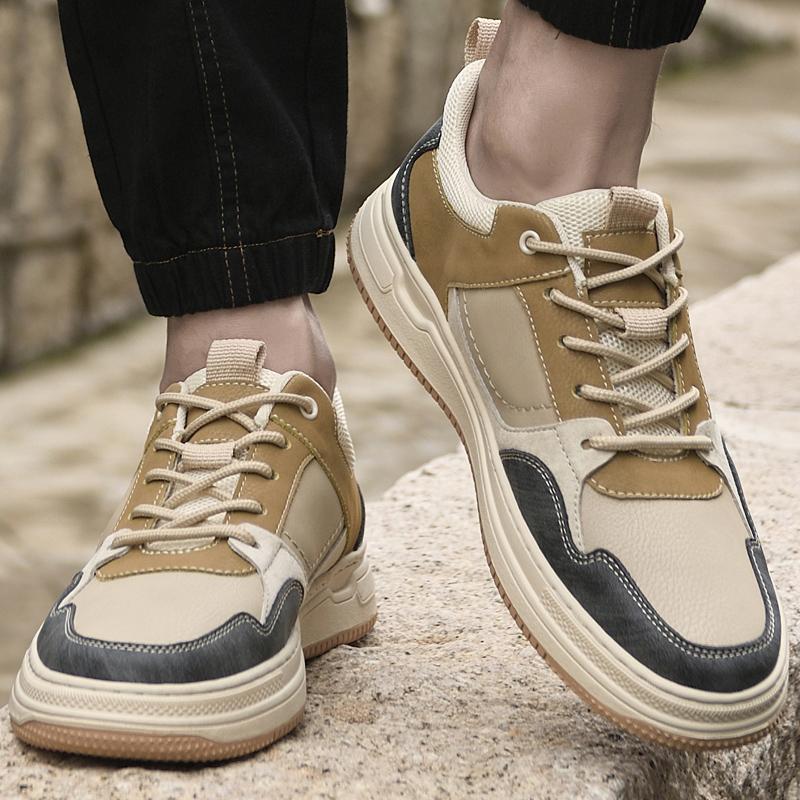 Walking Shoes Men 2024 All-match Men's Vulcanize Shoes Breathable Outdoor Sneakers Men Shoes Handmade Leather Shoes Casual Shoe