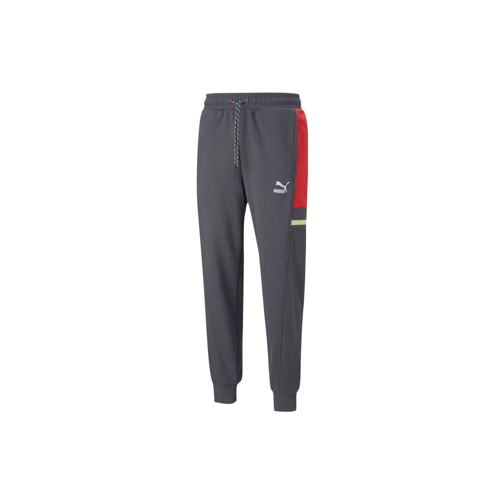 Puma Colorblock Joggers With Drawstring Men Bottoms Black Tan 533206-64