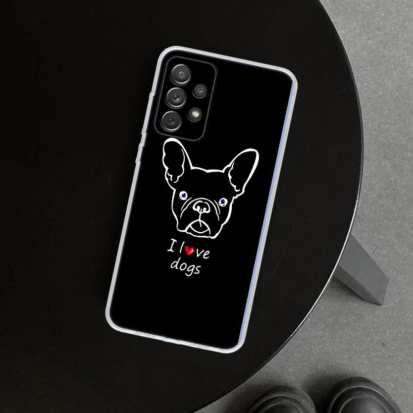 French Bulldog Black White Phone Case Cover For Samsung Galaxy A12 A22 A32 A52 A72 A02S A51 A50S A31 A20S A10S Note 20 Ultra 10