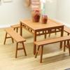 1 Set Miniature Dining Table Bench Vintage Mini Square Table Long Bench Model Toy DIY 1/12 Dollhouse Furniture Decoration Accessories