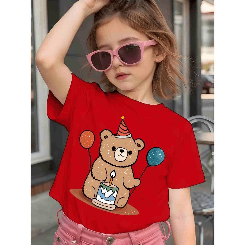 European sizes Kids' Short Sleeve Spring Summer Autumn Cartoon Print Cute Casual Children'S T-Shirt