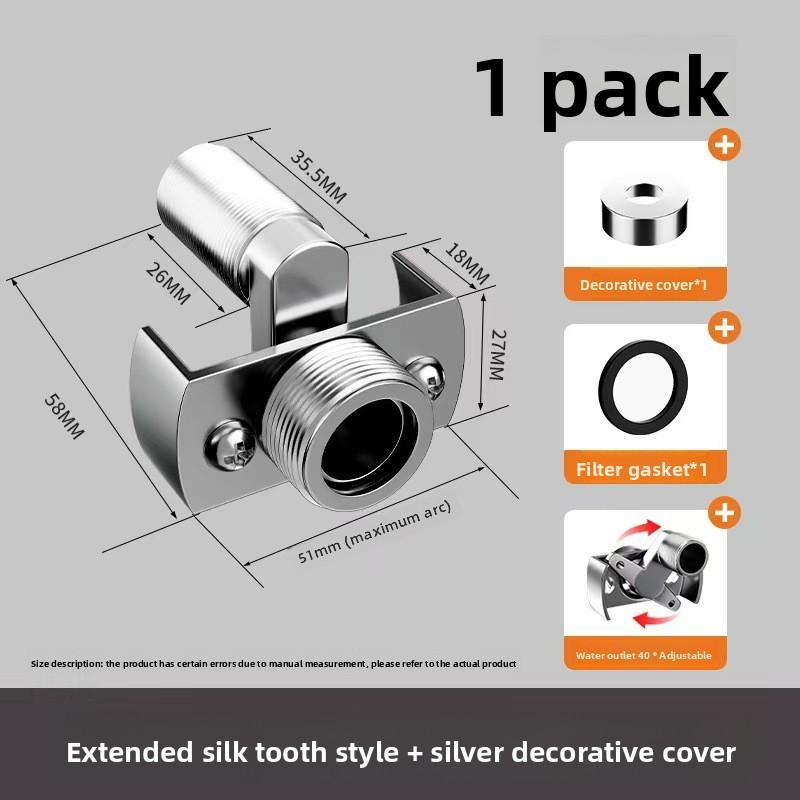 360 Degree Adjustable Faucet Angled Curved Foot Eccentric Screw Corner Tap Adapter Kitchen Faucet Accessories