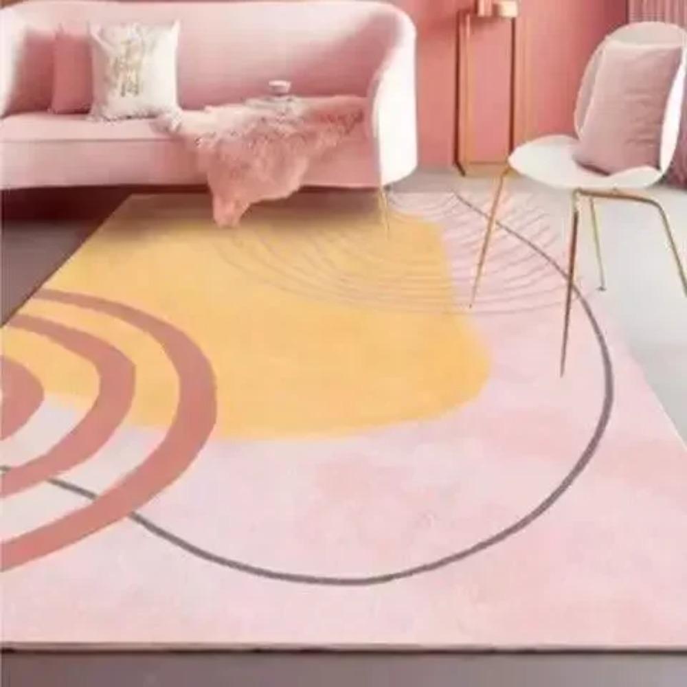 Pink Girl Bedroom Decor Square Carpet Luxury Nordic Carpets for Living Room Large Area Non-slip Cloakroom Rug Washable Floor Mat