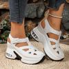 Fashion 2025 New Women's Fashion Hollow Out Roman Sandals Platform Wedge Shoes for Ladies Big Size Casual Thick Bottom Height Increasing