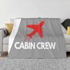 Cabin Crew ( Flight Attendants )-With Airplane Soft Warm Blanket Sofa/Bed/Travel Love Gifts Pilots Aviators Aviatrix Airplanes