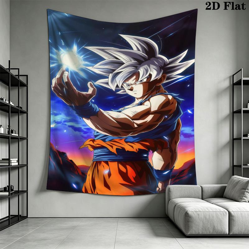 Son Goku Wall Tapestry Aesthetic Wall Hanging Printed Fabric Blanket Decorative Tapestries For Bedroom Living Room Home Decor
