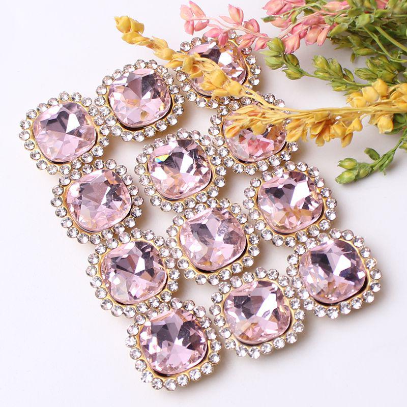 Premium 10x10 mm Square Claw Rhinestones for DIY Jewelry, Bows, and Hair Accessories - 40-200 Pieces