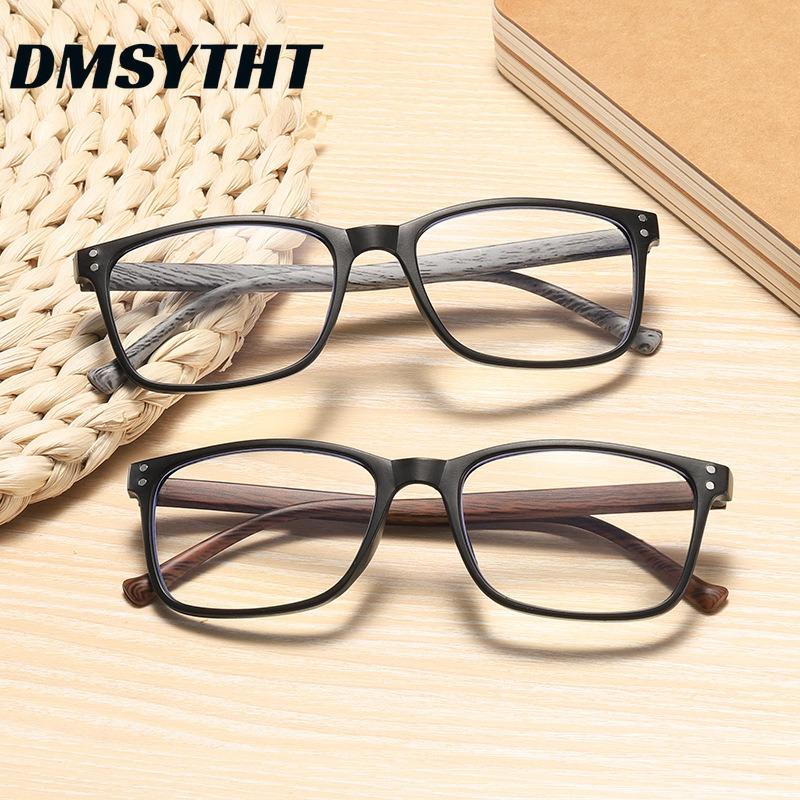 Fashion Wood Grain Square Reading Glasses Men High Definition Anti Blue Light Presbyopic Eyeglasses for Women Reading Eyewear