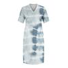 Women's Summer Plus Size V-neck Short Sleeve Print Knee Pocket Casual Dress