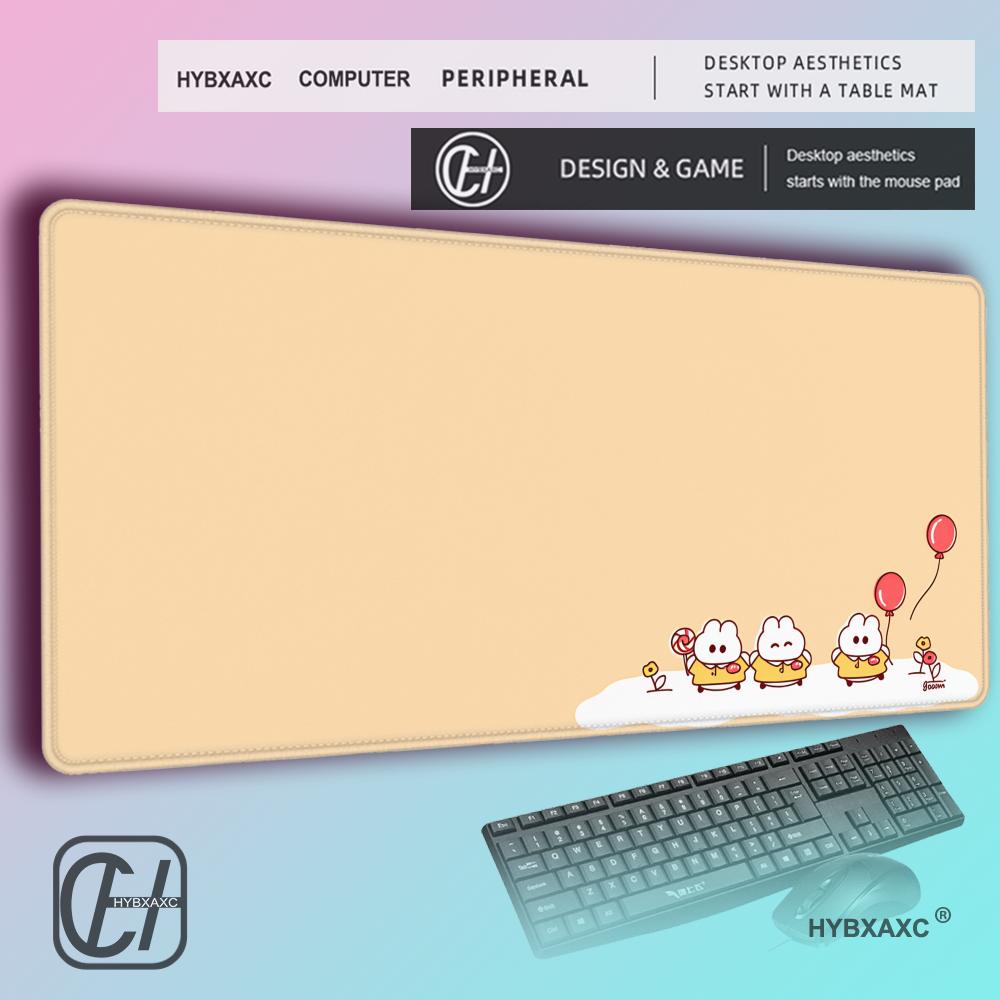 HYBXAXC Kawaii Mouse Pad Anime Sunset Purple Rabbit Gaming Accessories MousePad Keyboard Aesthetics Desk Mat Pad for Computer