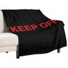 KEEP OFF LOGO RED Throw Blanket Thin Soft Blanket for Summer Night Sleeping