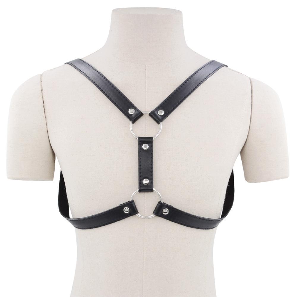 Men's PU Leather Clothes for Binding Wear Sex Clothing Nightclub Stage Performance Props Adult Sex Product