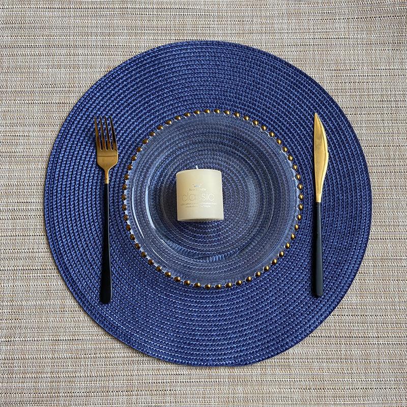 1pc American Style Home Placemat Handmade PP Woven Coffee Dining Table Decoration Mat Diameter 38cm Thermal Insulation Pad