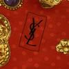 Used YVES SAINT LAURENT Yves Saint Laurent Scarf Silk Baroque Jewelry Red Gold Thin Large Vintage