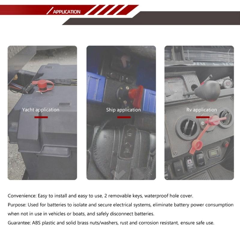Battery Isolator Switch Disconnect 125A 12V 24V Power Cut Offs Cut with 2 Key Battery Isolator for Car Truck