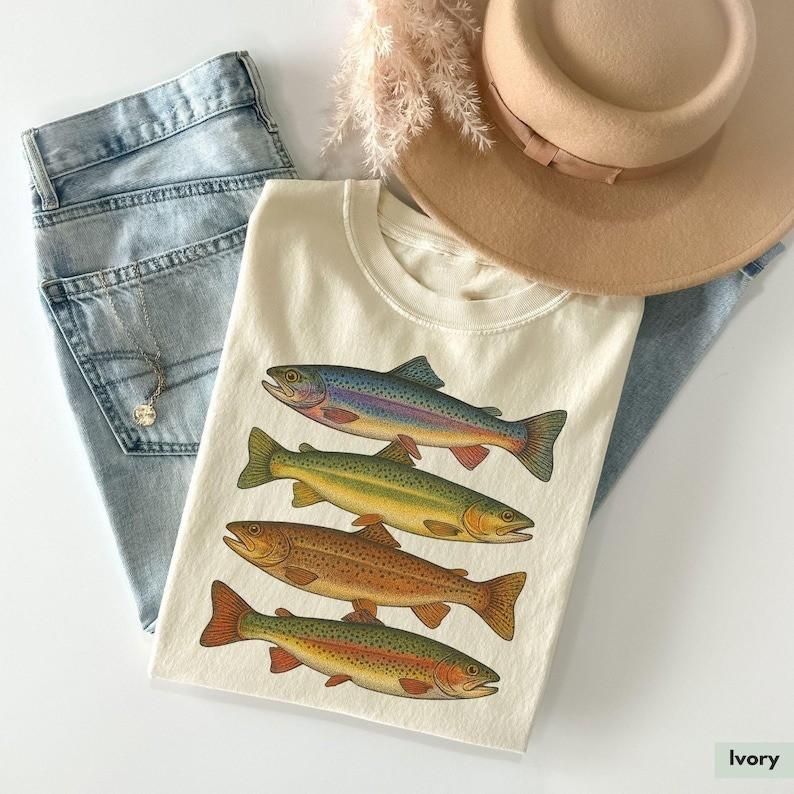 Trout Fish Shirt Vintage Fish Shirt Retro Fish Shirt Fishing Shirt Fishermen Unisex T-Shirt XXXXL