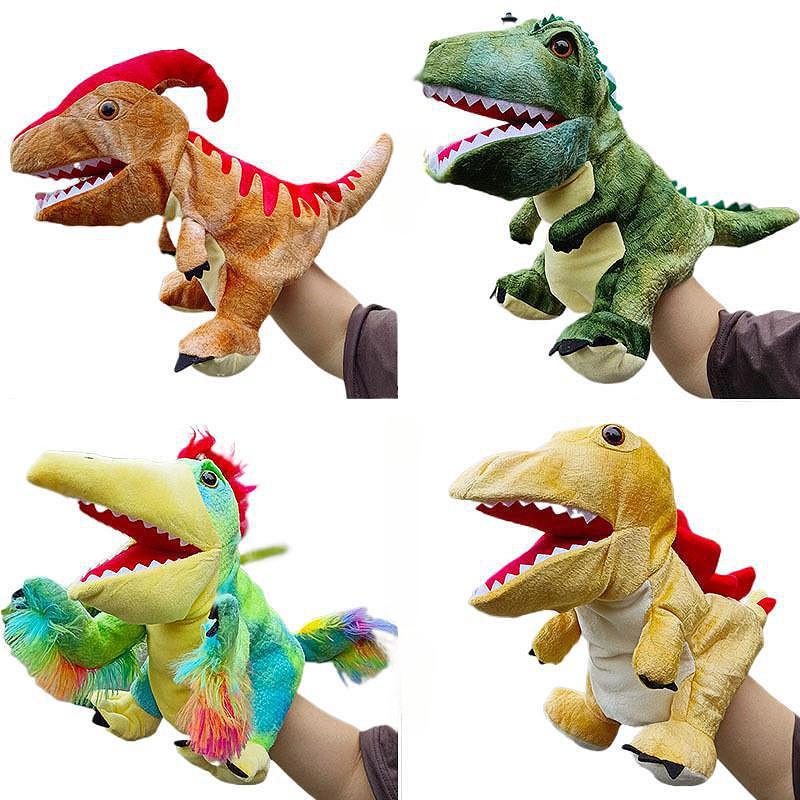 Filled Pp Cotton Dinosaur Plush Hand Puppet For Kids Play