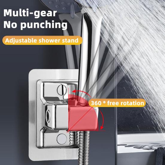 

1/2Pcs Shower Bracket 360 Degrees Flexible Adjustment Easy Installation Shower Head Holder Punch Free Shower Mount 1pc срібний