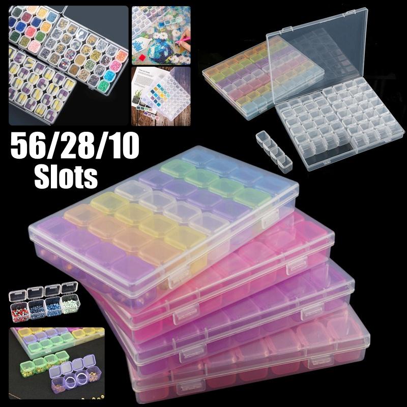 

56/28/10 Слоты Решетки Алмазная картина Чехол для хранения Full Drill Embroidery Organizer Крестовина Аксессуары Шкатулка Для хранения ювелирных изделий