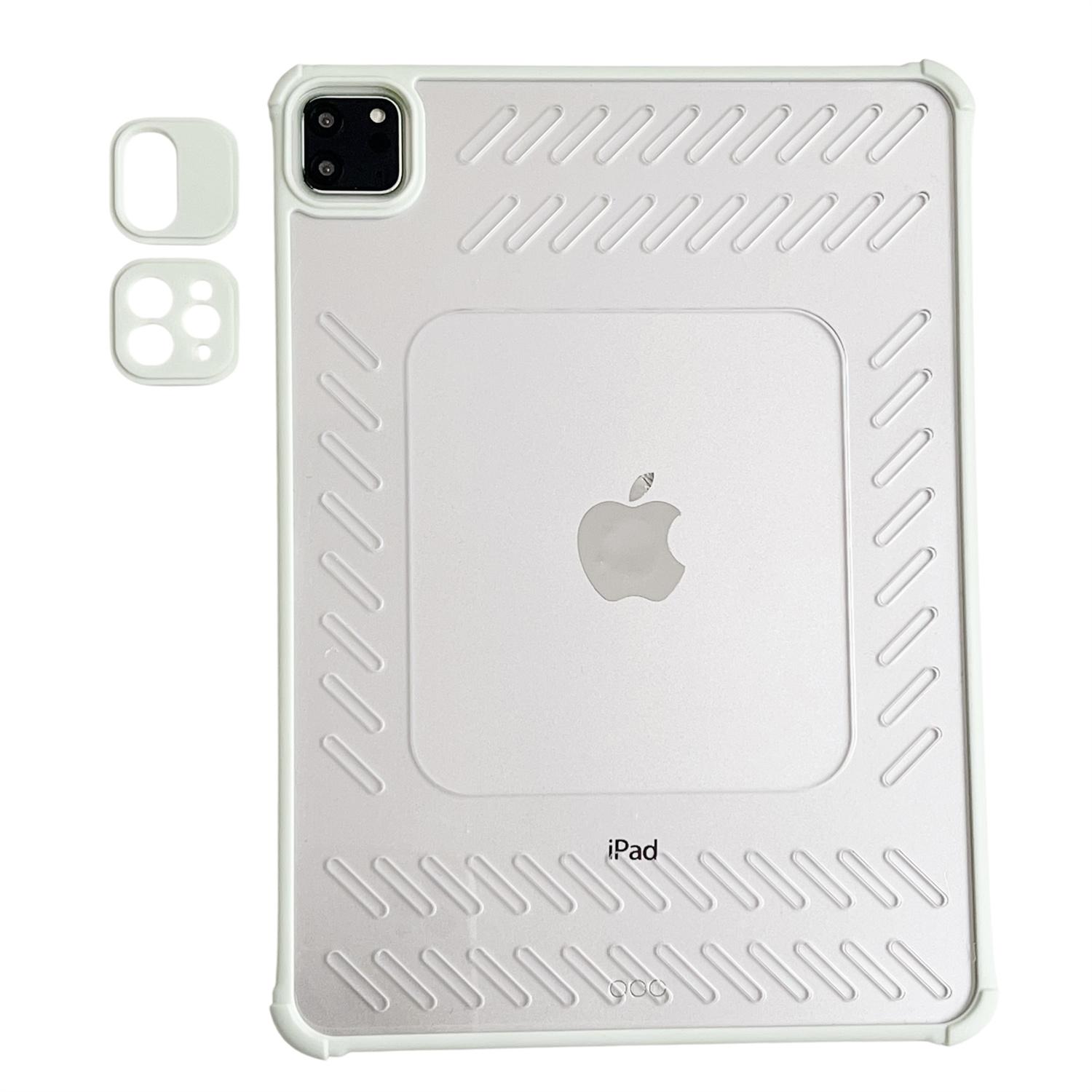 

For iPad Pro 11 (2024) Case Hollow Frameless Ventilated TPU Acrylic Clear Tablet Cover Light Green