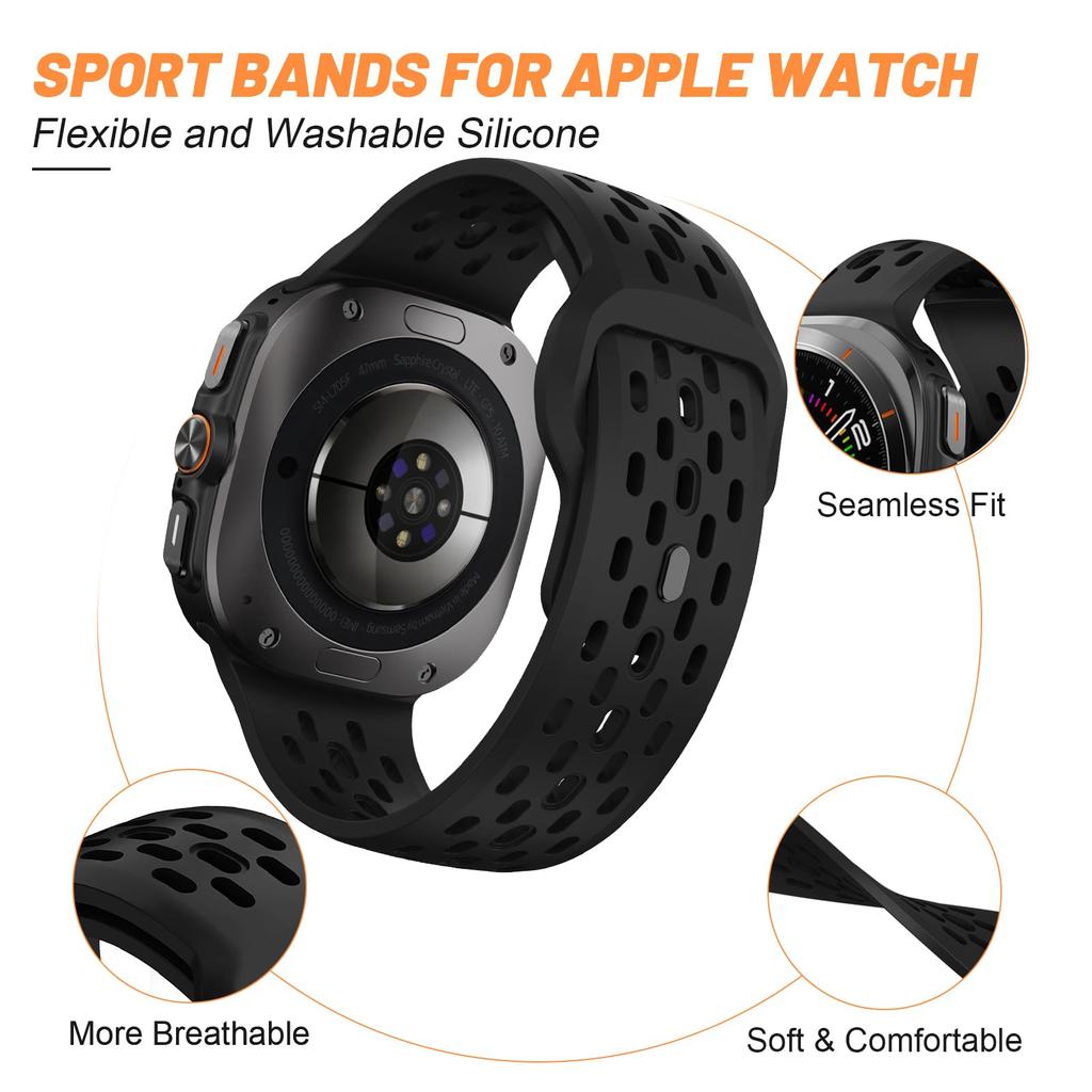 Sport Silicone Straps For Samsung Galaxy Watch Ultra 47mm Accessories breathable correa Bracelet Galaxy Watch ultra 2025 band