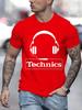 Technics Headphone Print T Shirts Harajuku Fashion T Shirt Oversized Summer Short Sleeve T-shirts Trendy Loose DJ Tee Tops