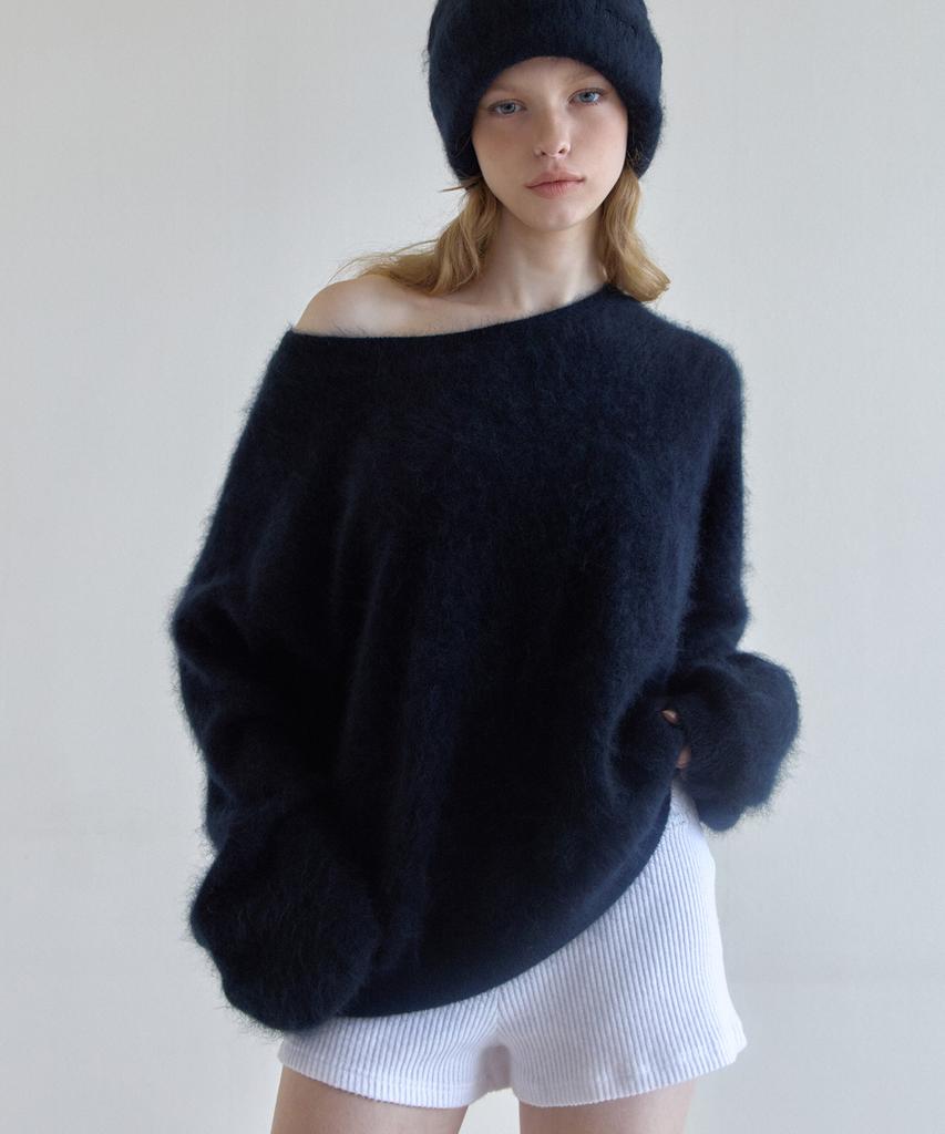 Leijiji Cloud Off-Shoulder Wool Knit (3 Colors)