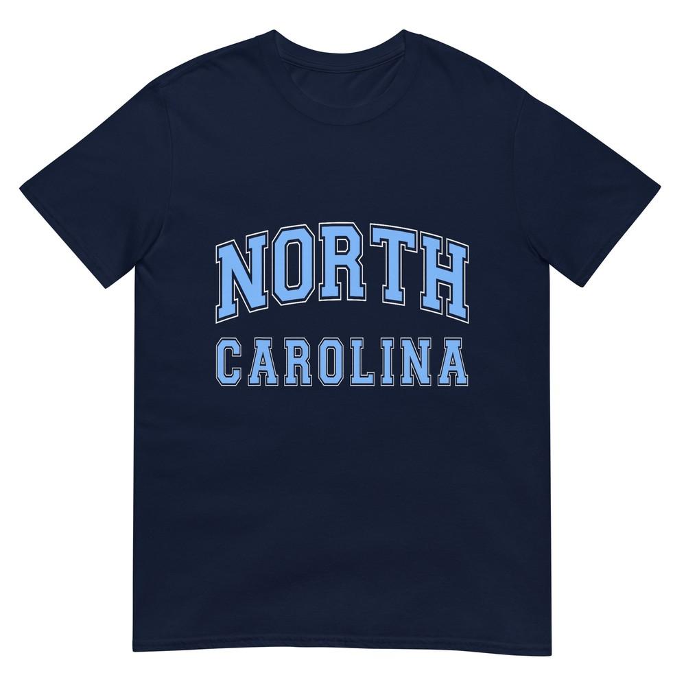 North Carolina Vintage State Nc Blue Text Tshirt S