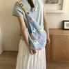 Fashion Large Capacity Women Shoulder Bag Butterfly Floral Crochet Hollow Out Knitted Handbag Vintage Multicolor Crossbody Bags