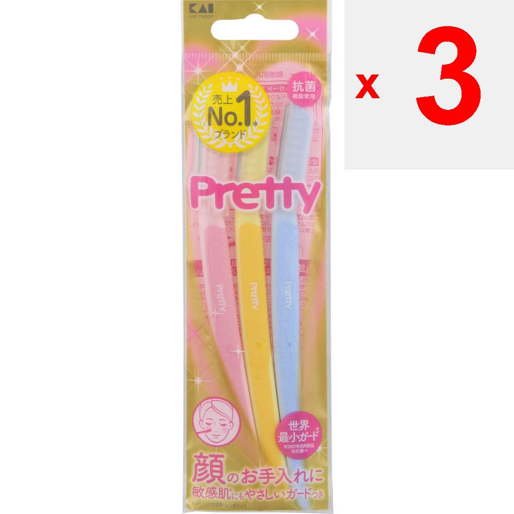 Kaijirushi Razor Pretty (Pretty) Pretty Face L for Sensitive Skin 3P Disposable for Women Women's Razors Disposable for Women
