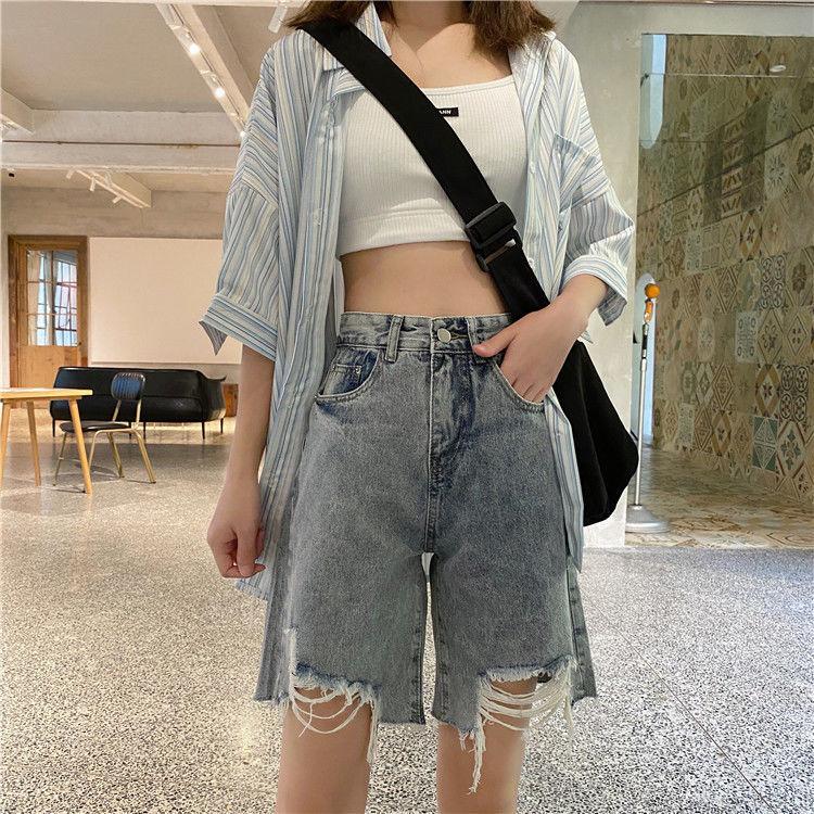 WTEMPO Donna Jeans Strappato Denim Pantaloncini Gonna Elastico Vita Larga  Gamba Larga A-line Office Club Casual Party Date acquista in modo economico  — spedizione gratuita, recensioni reali con foto — Joom