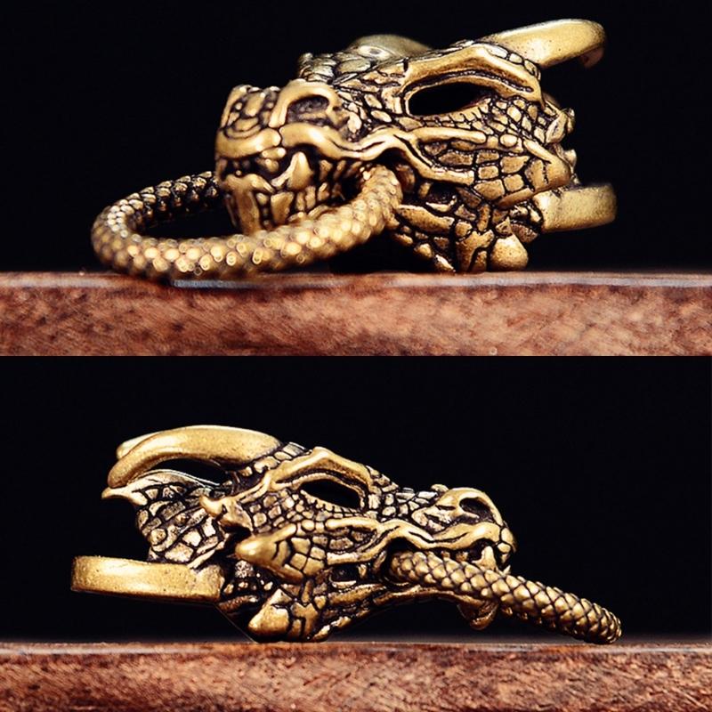 Unique Chinese Dragon Metal Beads Pendant for Paracord and DIY Enthusiasts Jewelry Making Paracord Bead