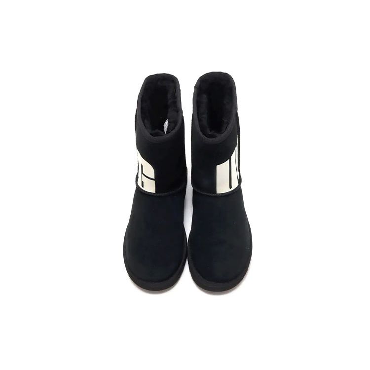 UGG Classic Short 2 Semišové Teplé Odolné Ležérní Pohodlné Do Poloviny Lýtka Sněhule Dámské boty Černé 1129231-BLK