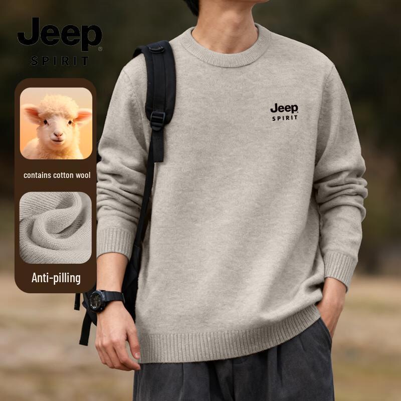 

JEEP SPIRIT Men s Heavyweight Warm Crew Neck Sweater