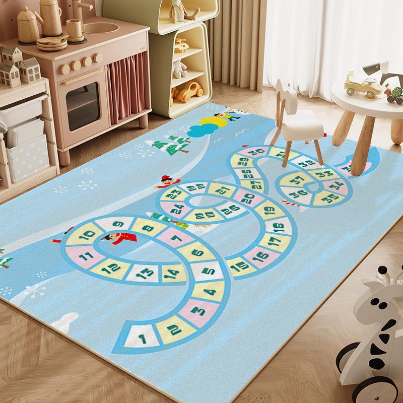 Baby Climbing Mat Household Full Of Dirt-Resistant Washable Crystal Velvet Carpet Kindergarten Children'S Early Education Game Carpet