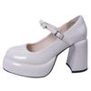 Platform French Mary Jane Women's Shoes 2025 New Spring Black High Heels Thick Heel with Skirt Single Shoes