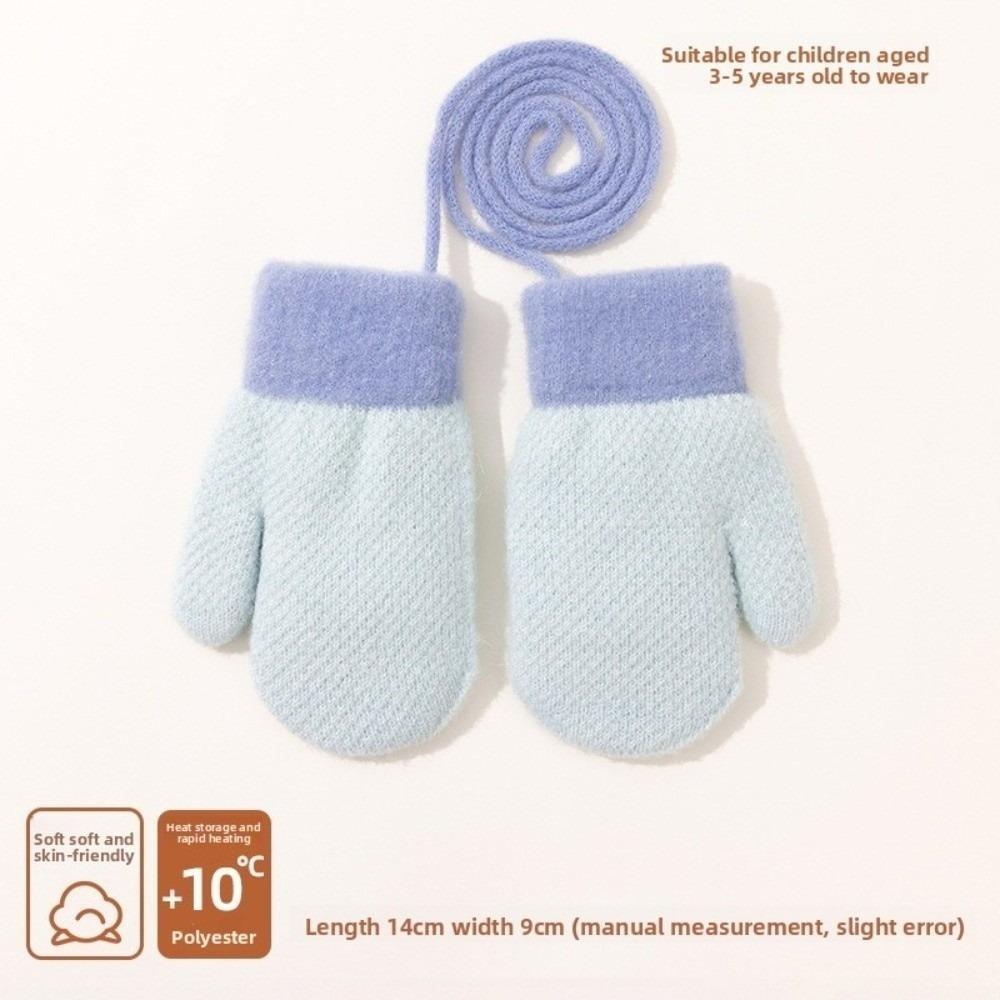 New Warm Gloves Full Finger Knitted Skiing Gloves Thick Soft Windproof Cold Proof Gloves Outdoor Sports