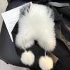Real Fox Fur Ear Protection Hat Thickened Warm Fur Woven Hat Cute Hairball Knitted Hat Cartoon Velvet Millinery Hat